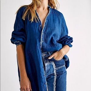 We The Free Summer Daydream Indigo Button Down